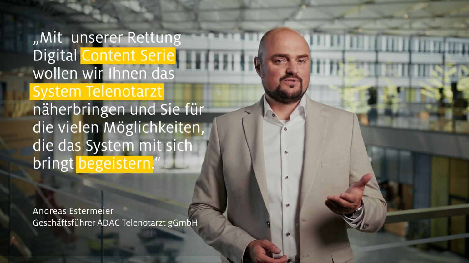 Grundsätzliches Statement von Andreas Estermeier zur Rettung Digital Content Serie der ADA Telenotarzt gGmbH